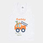 Infants Solid Vest, Melange Light Grey, small image number null