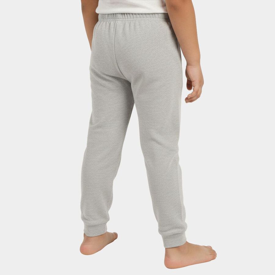 Boys Light Heather Grey Cotton Blend Thermal Lower, मिश्रित मध्यम ग्रे, large image number null