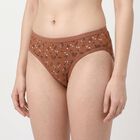 Women's Brown Regular Fit Printed Panty, Brown, small