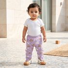 Infants' Purple Jogger Bear Printed Pyjama, बैंगनी, small