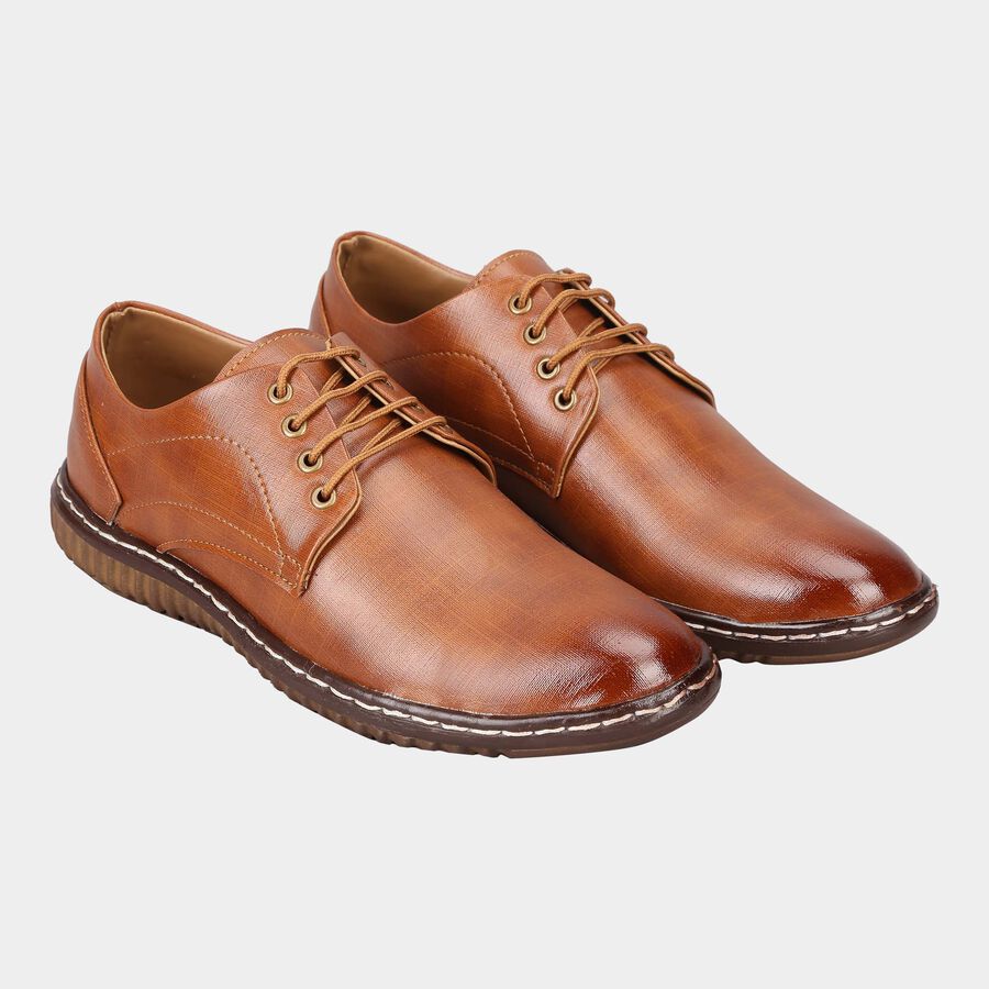 Men Lace-Ups Casual Shoes, Tan, large image number null