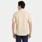 Men's Beige Cotton Regular Fit Casual Shirt, गहरा पीला, small