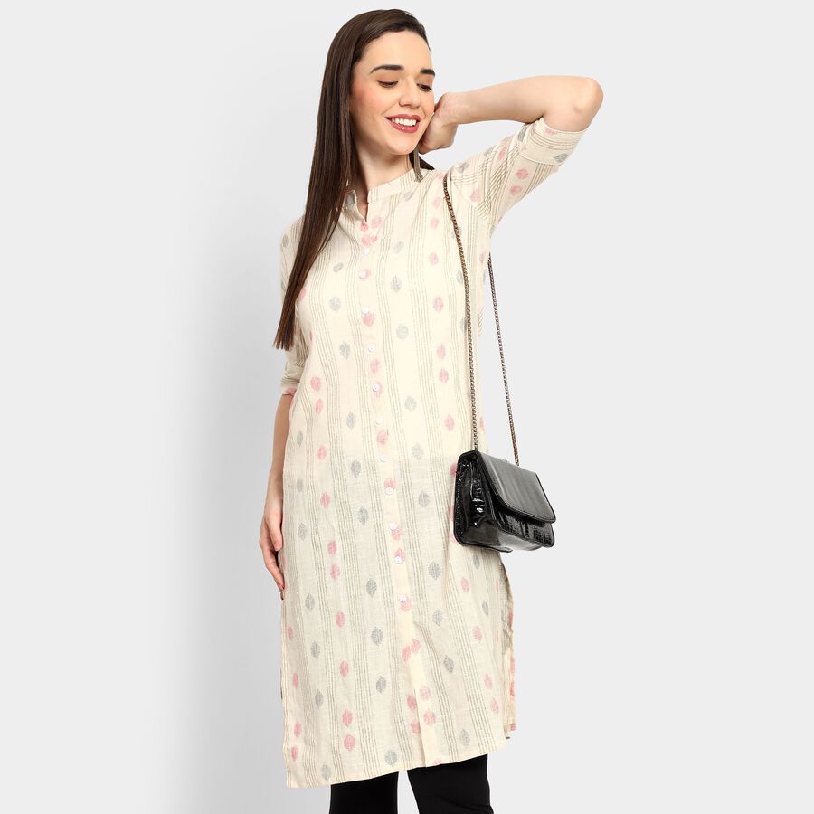 Ladies' 100% Cotton Kurta, Beige, large image number null