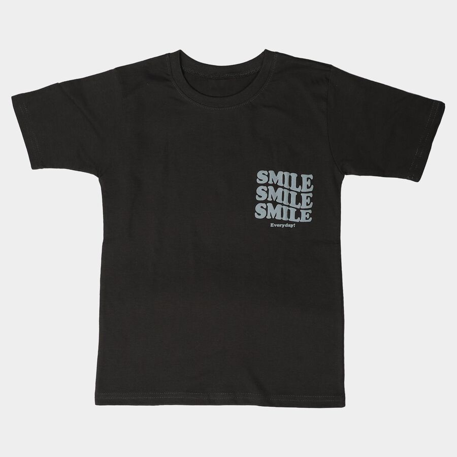 Boys' Half Sleeves T-Shirt, Charcoal, large