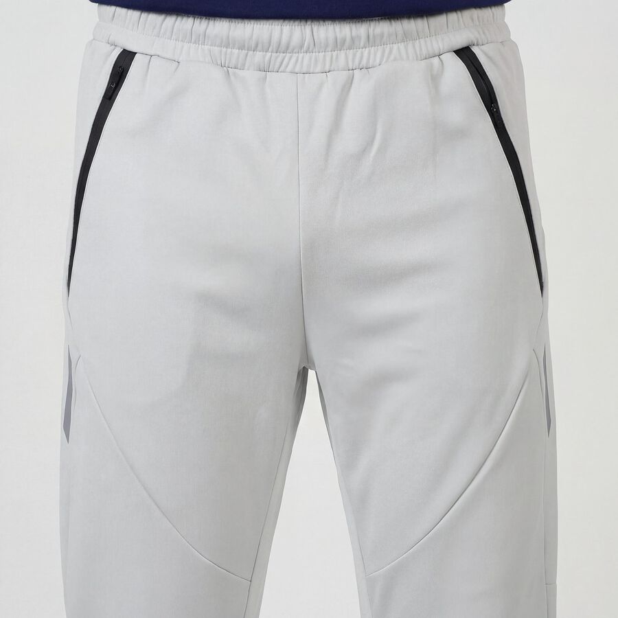 Men's Grey Regular Fit Track Pants, हल्का ग्रे, large