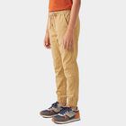 Boys' Beige Regular Fit Drawstring Jogger Trousers, Khaki, small