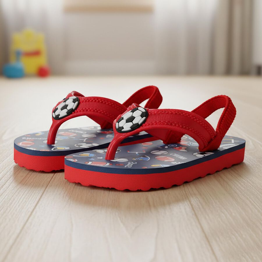 Boys' Slipper, Red, large