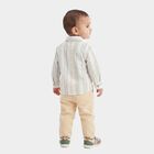 Infants' Mint Green Cotton Collar Neck Striped Baba Suit, Light Green, small