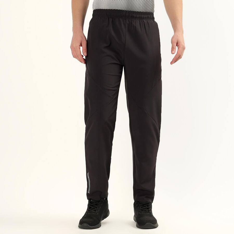 Men's Dark Grey Regular Fit Reflective Track Pants, Dark Grey, large