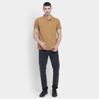 Men's Muted Brown Polo Neck T-Shirt, Brown, small