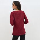 Women's Deep Maroon Round Neck Printed Kurti, मरून, small image number null
