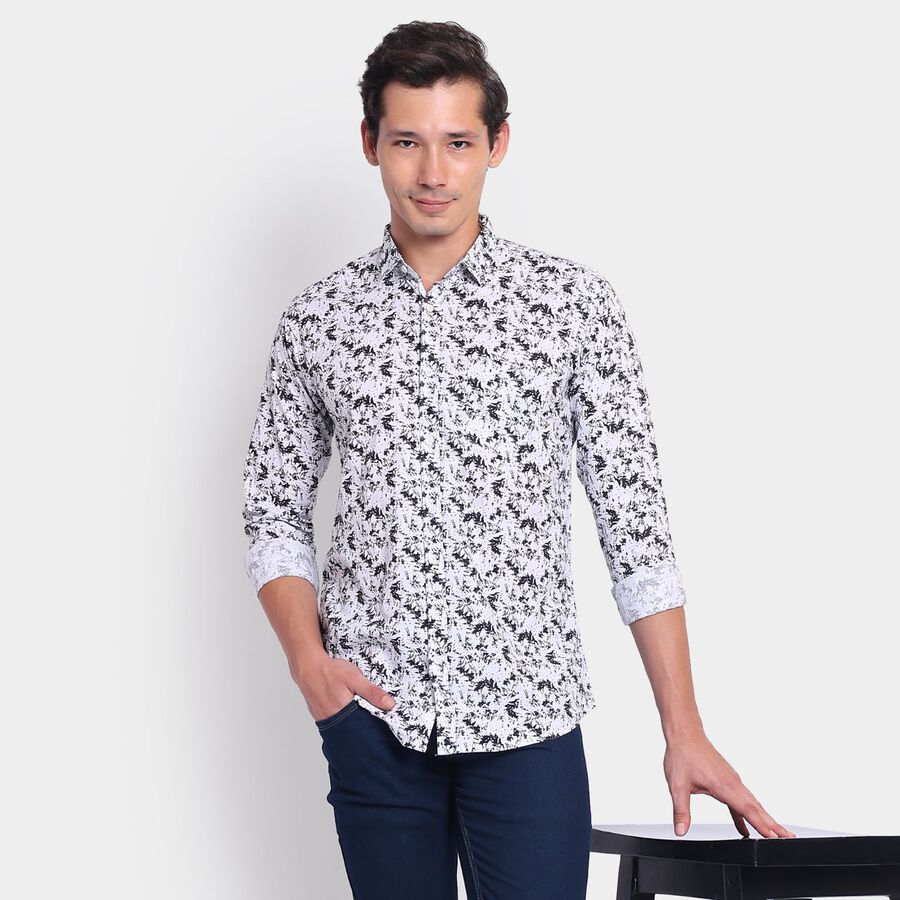 Men's 100% Cotton Casual Shirt, काला, large image number null