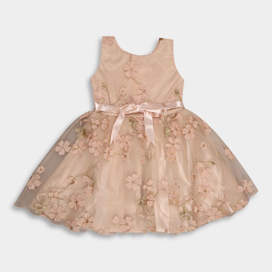 Girl's Frock, Peach, large image number null