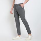 Men's Slim Fit Casual Trousers, हल्का ग्रे, small image number null