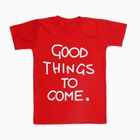 Boys Bright Cherry Red Crew Neck Casual T-Shirt, Red, small image number null