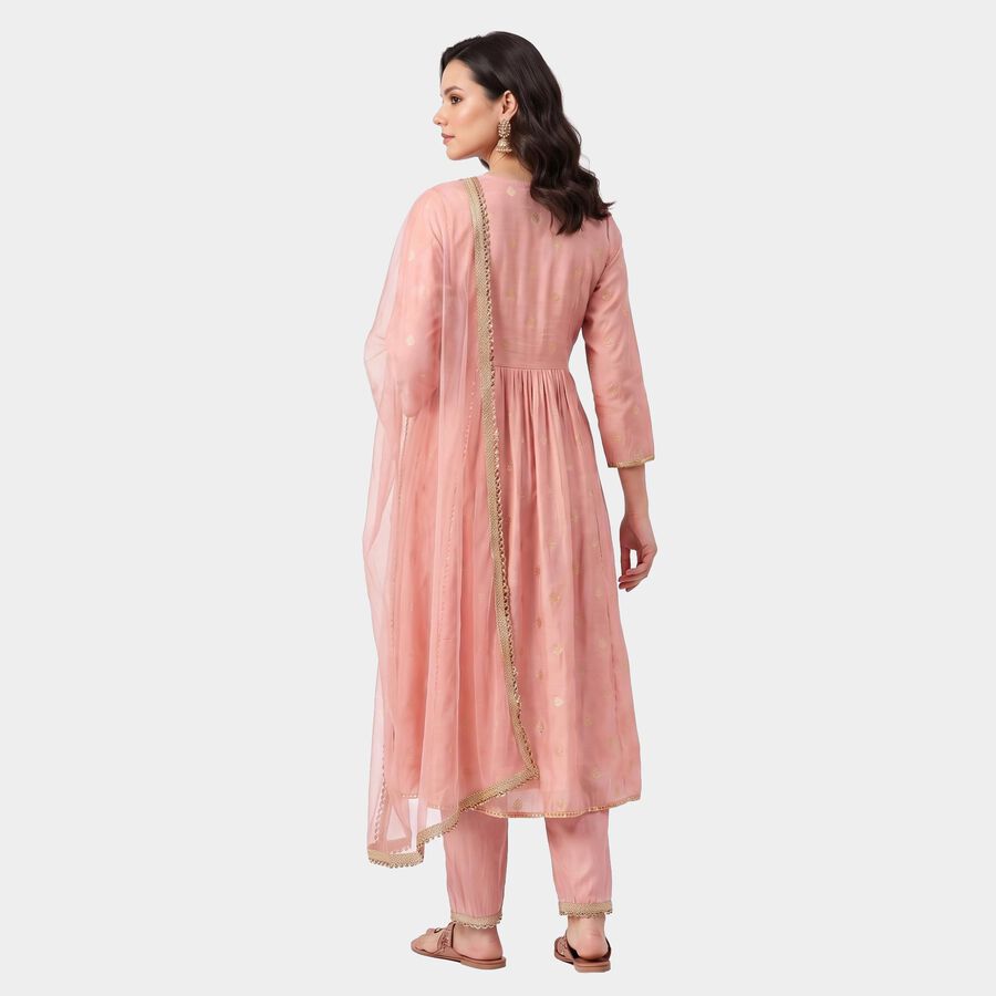 Women's Pink Embroidered Ethnic Set, Pink, large