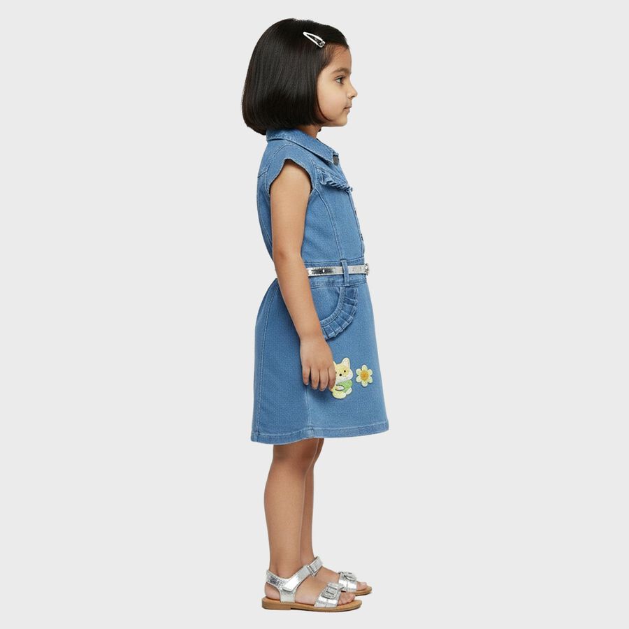 Girls' Frock, हल्का नीला, large
