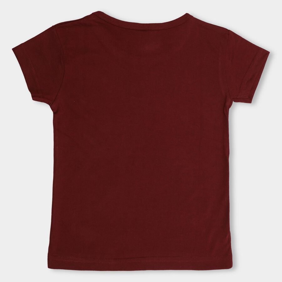 Girls' T-Shirt, वाइन, large image number null