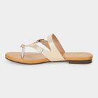 Women's Gold Buckle Strap Thong Sandals, गोल्डन, small
