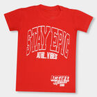 Boys' 100% Cotton Half Sleeves T-Shirt, लाल, small image number null