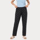 Women's Dark Grey Straight Fit Star Printed Pyjama, Dark Grey, small