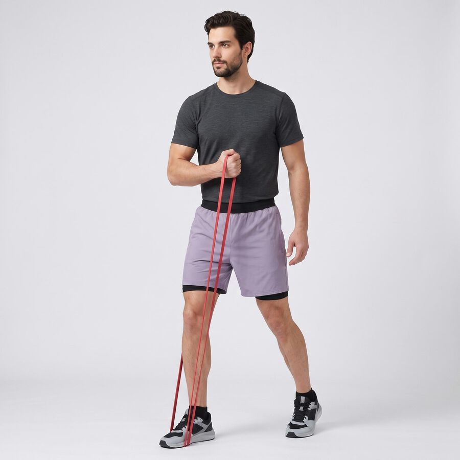 Men's Mid Blue Regular Fit Sports Shorts, मध्यम नीला, large