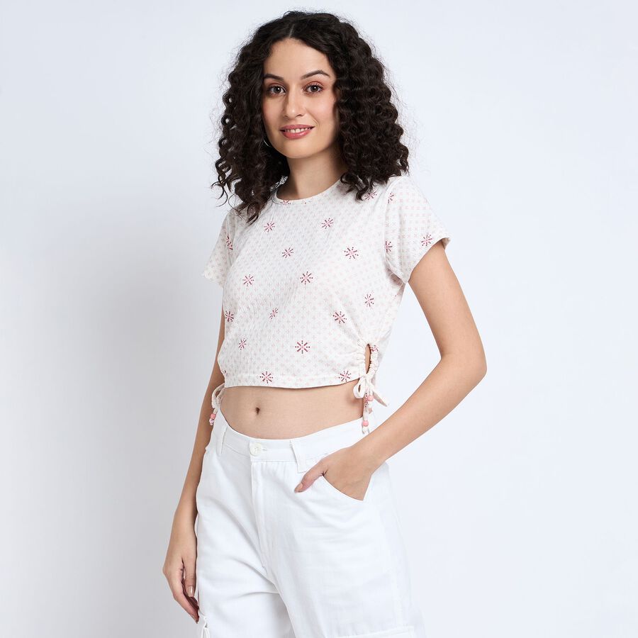 Ladies'  Crop  Top, Off White, large image number null