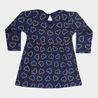 Infants Cotton Printed Frock, Navy Blue, small image number null