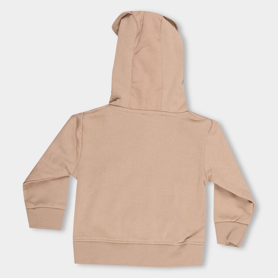 Infants Muted Beige Hoodie Neck Casual Sweatshirt, गहरा पीला, large image number null