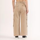 Women's Beige Wide Leg Cargo Jeans, ऑफ व्हाइट, small image number null