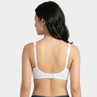Women's White Cotton Blend V-Neck Bralette Bra, White, small