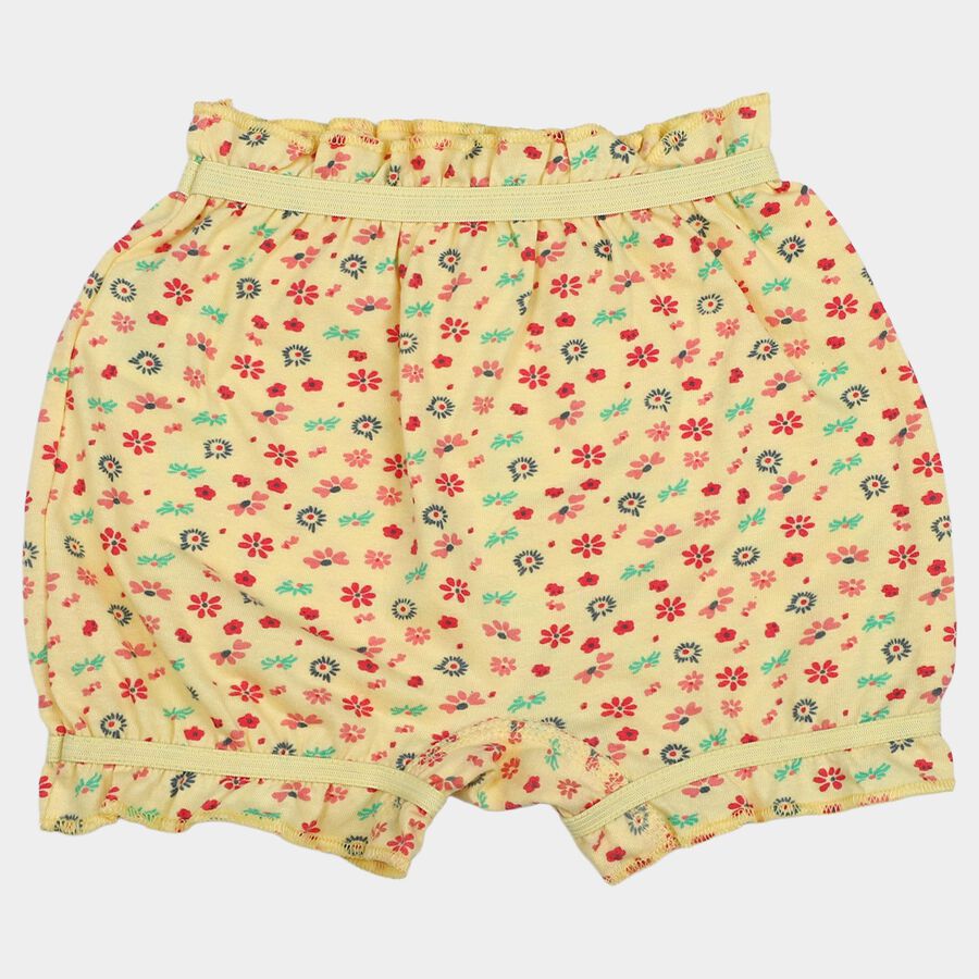 Girls Yellow Regular Fit Floral Bloomer, पीला, large
