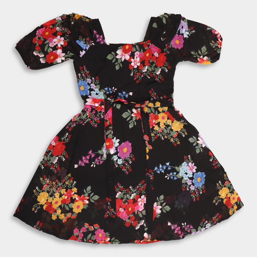 Girls' Dress, Black, large image number null