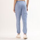Women's Washed Blue Jogger Fit Cargo Track Pants, Light Blue, small image number null
