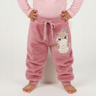 Girls Dusty Rose Fleece Owl Embroidered Pyjama, गुलाबी, small image number null