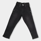 Boys Jet Black Regular Fit Classic Jeans, काला, small image number null