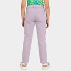 Girls' Lavender Straight Fit Embroidered Jeans, Lilac, small