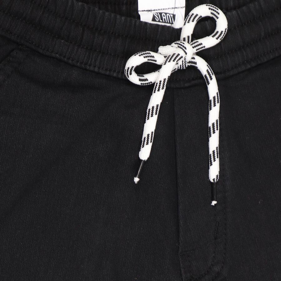 Kids' Stonewashed Blue Slim Fit Basic Jeans, Black, large image number null