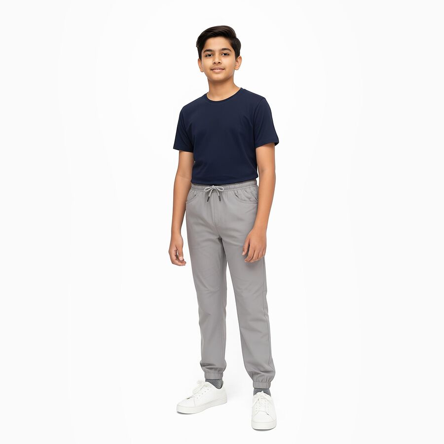 Boys' Light Grey Relaxed Fit Jogger Pants, Light Grey, large image number null
