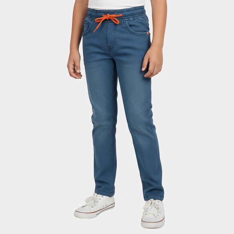 Boys' Light Blue Regular Fit Classic Jeans, हल्का नीला, large