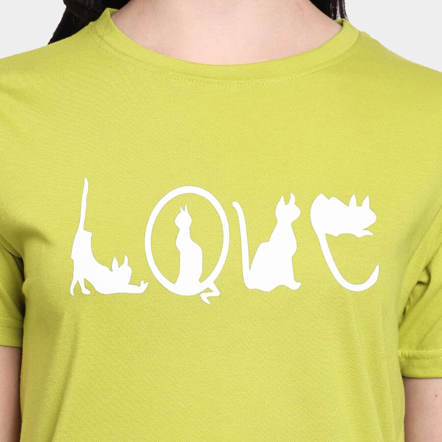 Ladies' Round Neck T-Shirt, Neon Green, large image number null