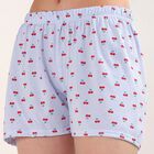 Women's Navy Blue Regular Fit Polka Dot Drawstring Shorts, हल्का नीला, small