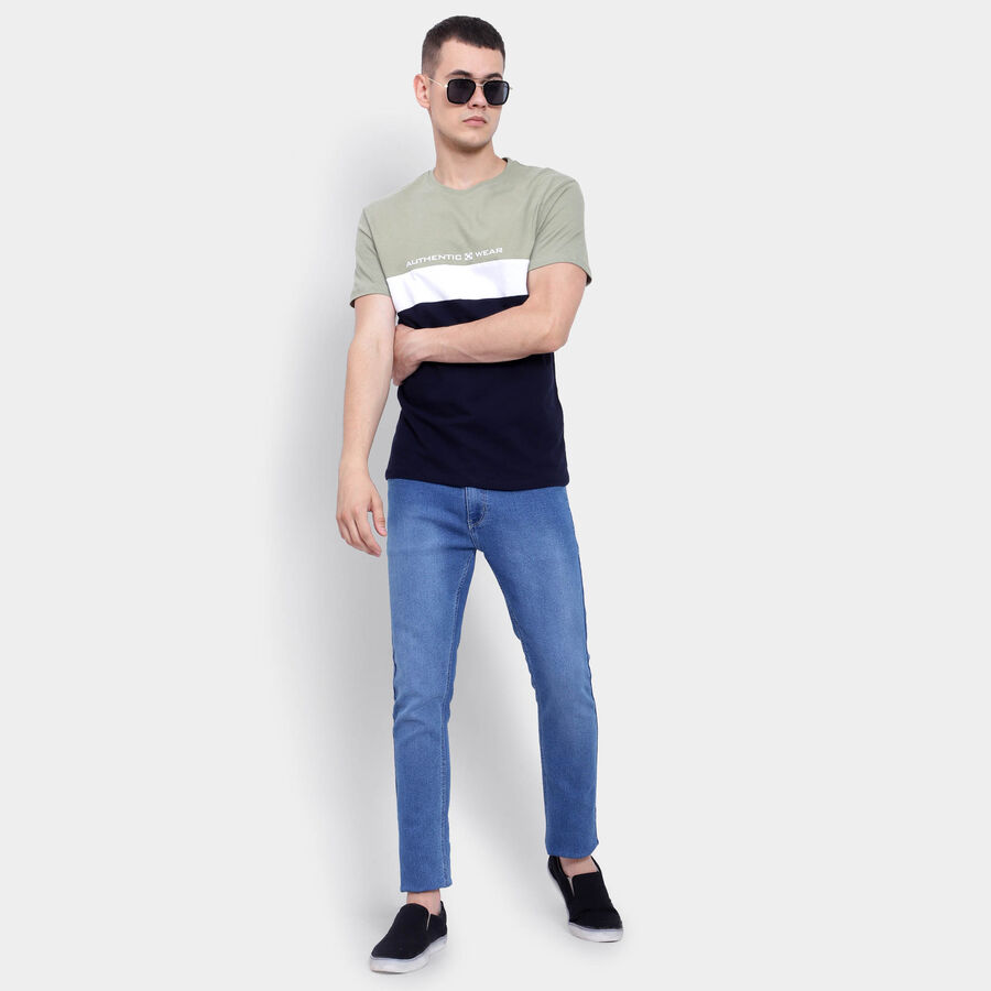 Cotton Round Neck T-Shirt, Light Green, large image number null