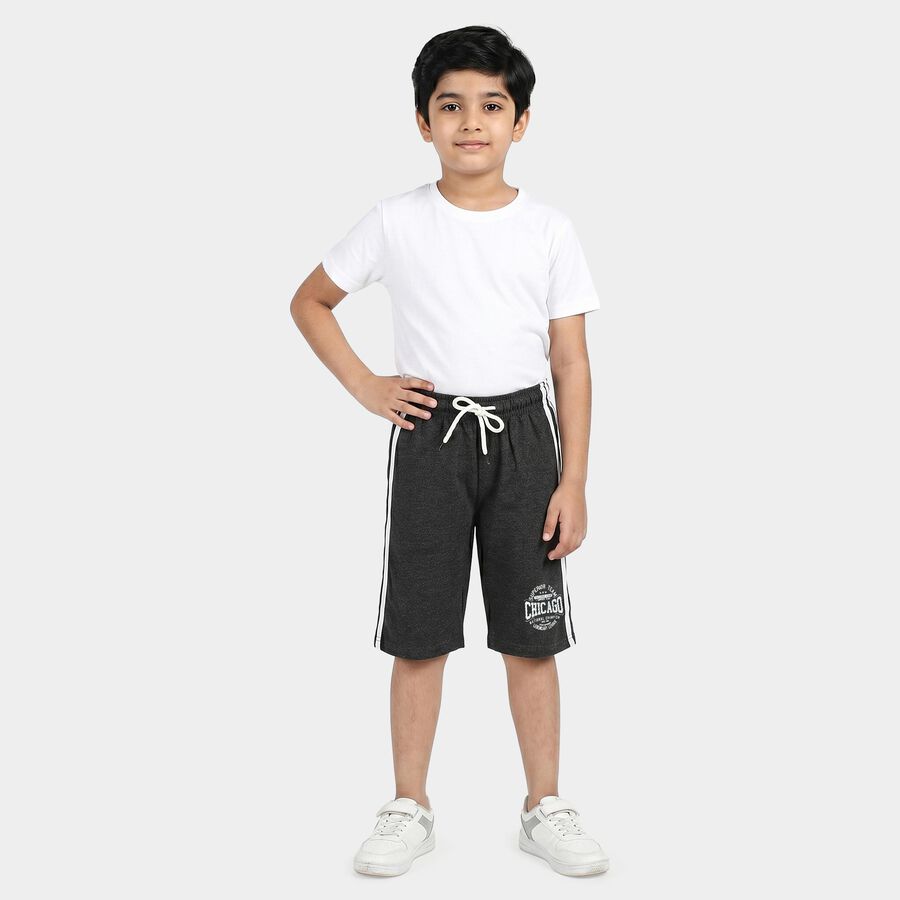 Boys' Charcoal Relaxed Fit Graphic Print Jamaican Shorts, Charcoal, large