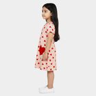 Girls' Light Pink Fit and Flare Casual Frock, Light Pink, small