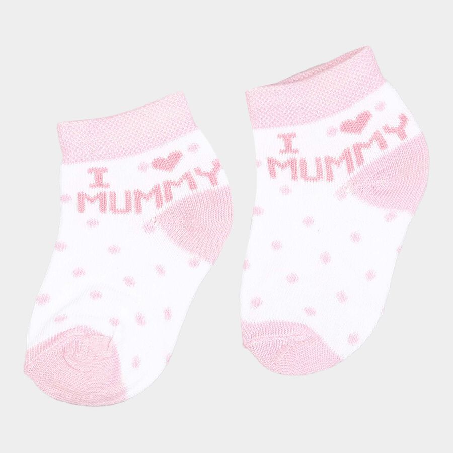 Girls Cotton Solid Socks, Off White, large image number null