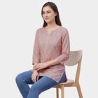 Women's Pink Notch Neck Floral Printed Kurti, हल्का गुलाबी, small