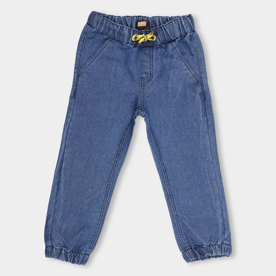 Boys' Stonewashed Blue Regular Fit Basic Jeans, Light Blue, large image number null