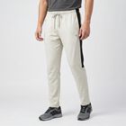Men's Grey Tapered Fit Side-Striped Track Pants, हल्का ग्रे, small