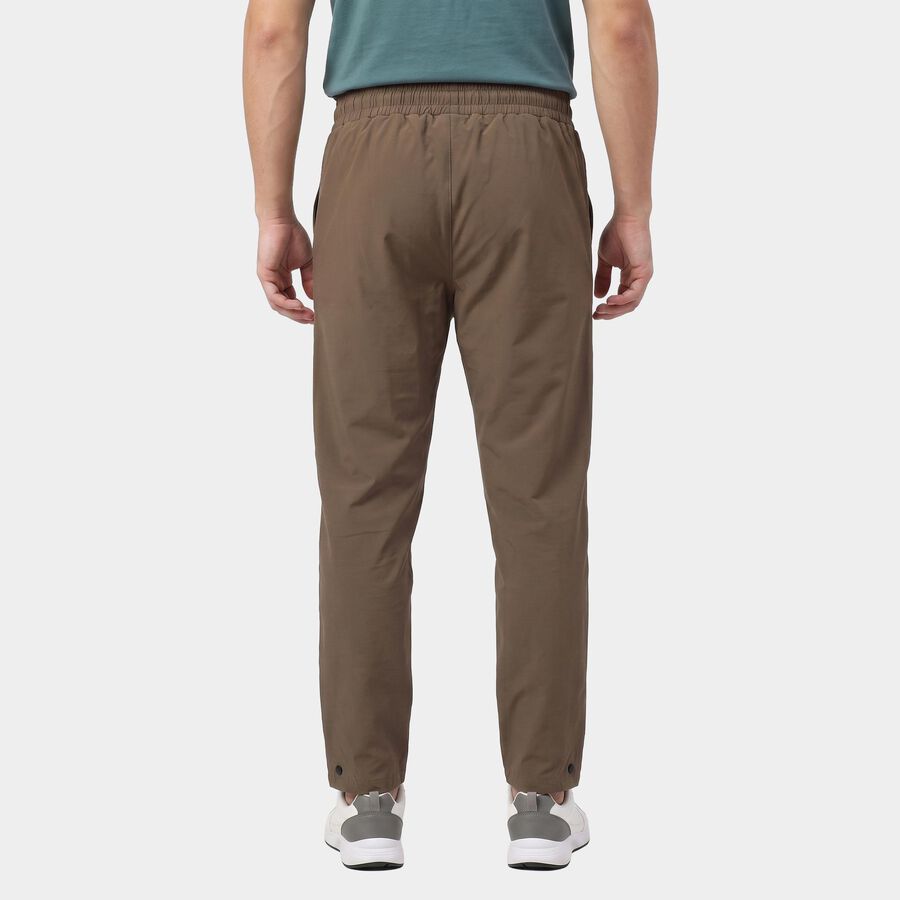 Men's Beige Straight Fit Drawstring Waist Track Pants, गहरा पीला, large
